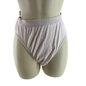 Victoria's Secret Blush Pink Hi Leg Brief Cotton Signature Waist Womens Size Lar
